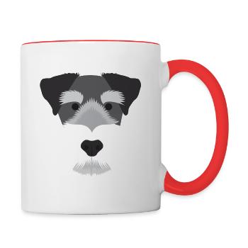 Miniature Schnauzer - Contrasting Mug - white/red - Right