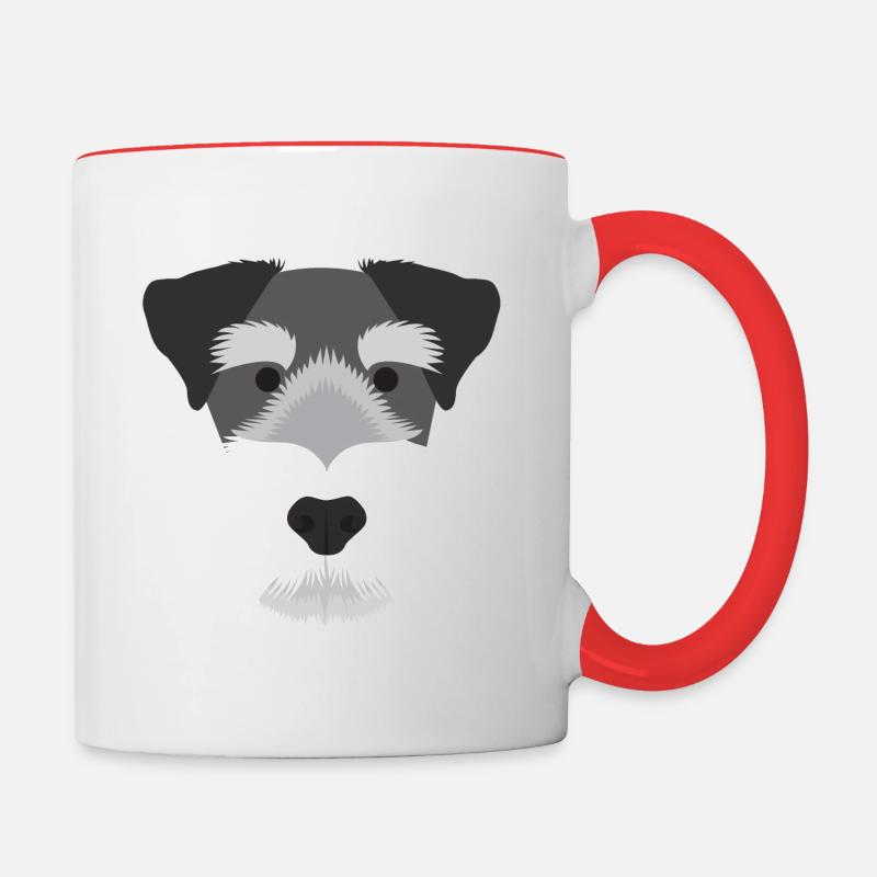 Miniature Schnauzer - Contrasting Mug - white/red