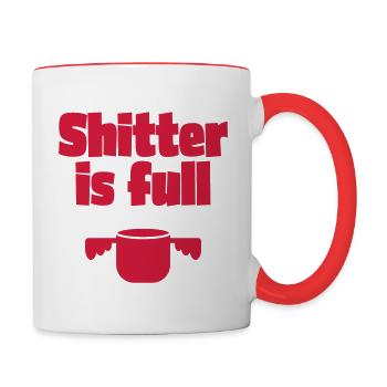 Shitter is full - Contrasting Mug - white/red - Right
