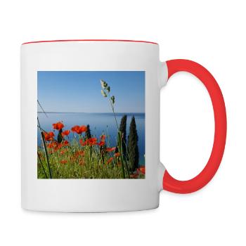 Lake garda - Contrasting Mug - white/red - Right