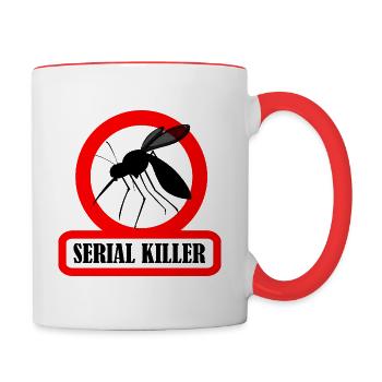 Moustique humour killer - Mug contrasté - blanc/rouge - Droite