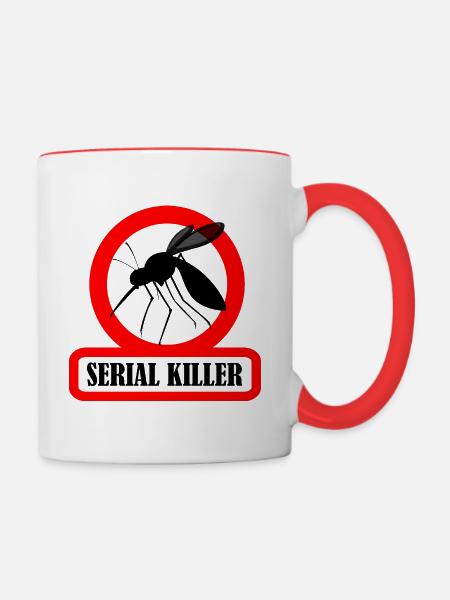 Mücken-Humor-Killer - Tasse zweifarbig - Weiß/Rot