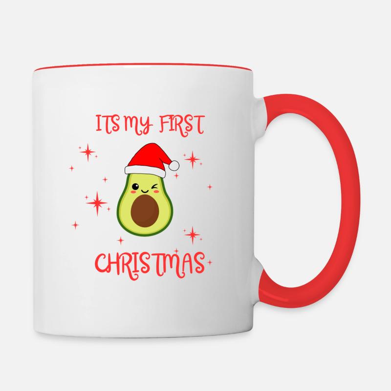 Premier avocat de Noël - Mug contrasté - blanc/rouge