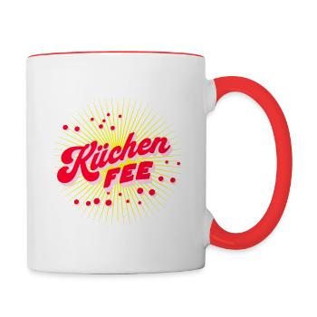 Küchenfee - Geschenk für die beste Köchin / Koch - Tasse zweifarbig - Weiß/Rot - Rechts
