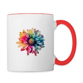 Multi-Colored Flower 1 - Contrasting Mug - white/red - Right