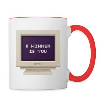 CRT Design - A winner is you - Contrasting Mug - white/red - Right