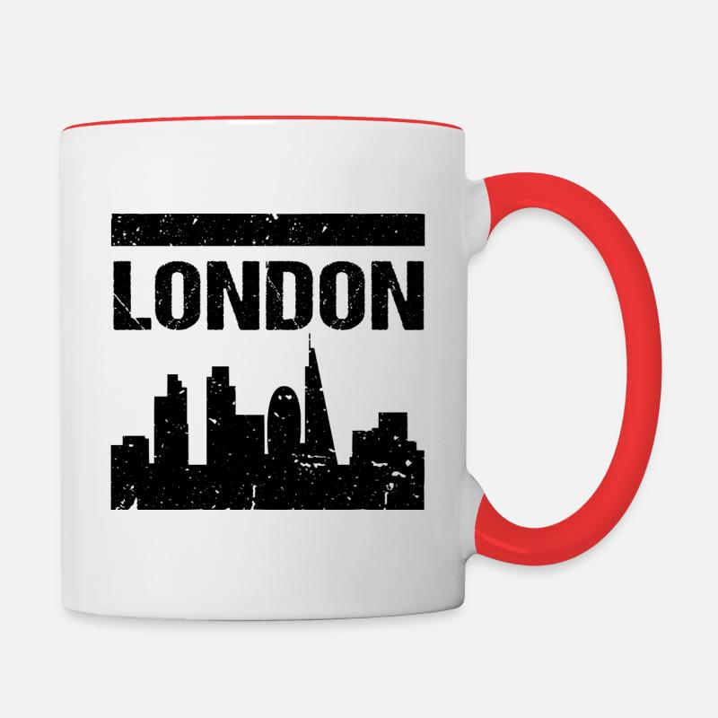 London Skyline - Contrasting Mug - white/red