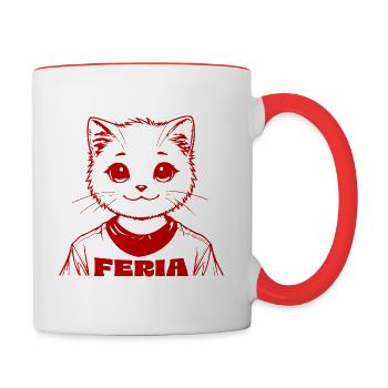 Cat Fair - Contrasting Mug - white/red - Right