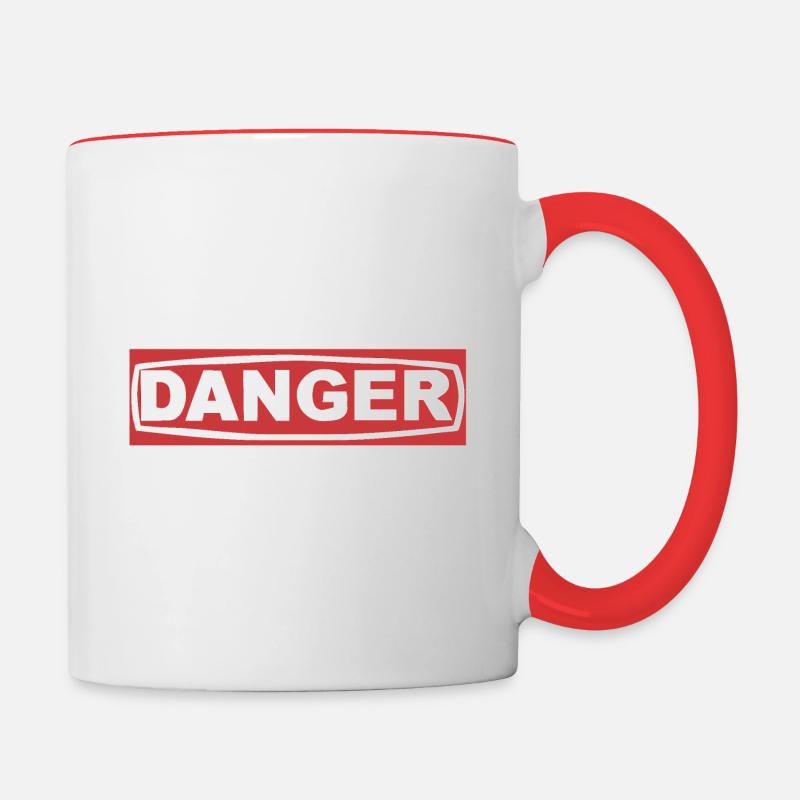 danger - Mug contrasté - blanc/rouge