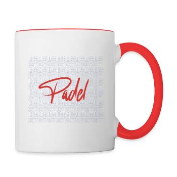 padel addict tennis passion sport - Mug contrasté - blanc/rouge - Droite