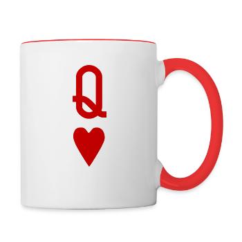 Königin der Herzen - Königin der Herzen - Tasse zweifarbig - Weiß/Rot - Rechts
