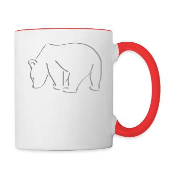 Ice bear cold snow grizzly - Contrasting Mug - white/red - Right