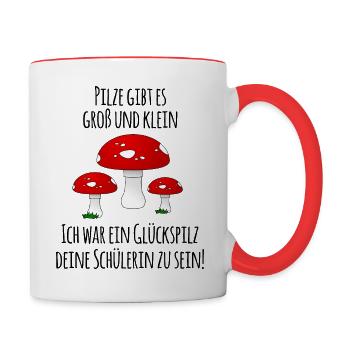 Grundschule Abschiedsgeschenk - Tasse zweifarbig - Weiß/Rot - Rechts