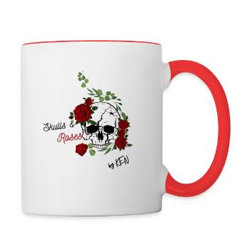 Skulls and Roses - Contrasting Mug - white/red - Right