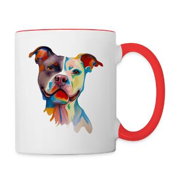 Staffordshire Terrier 2 - Mug contrasté - blanc/rouge - Droite