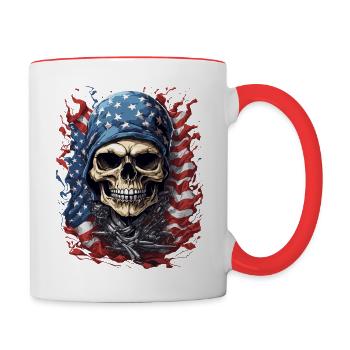 Flag of Pride: American Skull - Contrasting Mug - white/red - Right