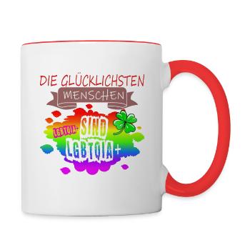 LGBTQ Trans Homosexuell Lesbisch Ehe für alle Bi - Tasse zweifarbig - Weiß/Rot - Rechts