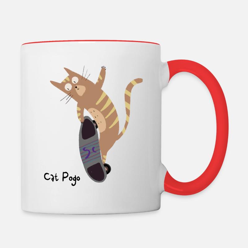 CatPogo - Contrasting Mug - white/red