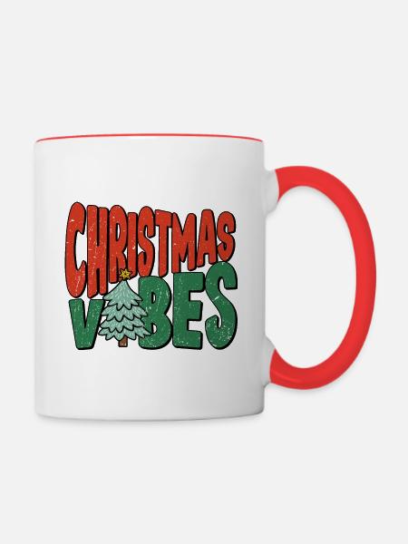 Christmas vibes - Tasse zweifarbig - Weiß/Rot