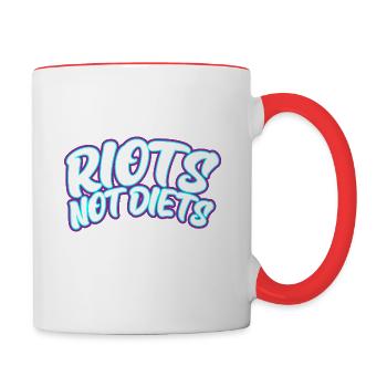 Riots not Diets - Contrasting Mug - white/red - Right