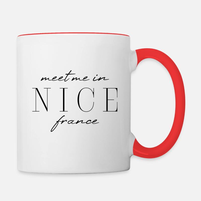 Nice Style Design T-Shirt - Contrasting Mug - white/red
