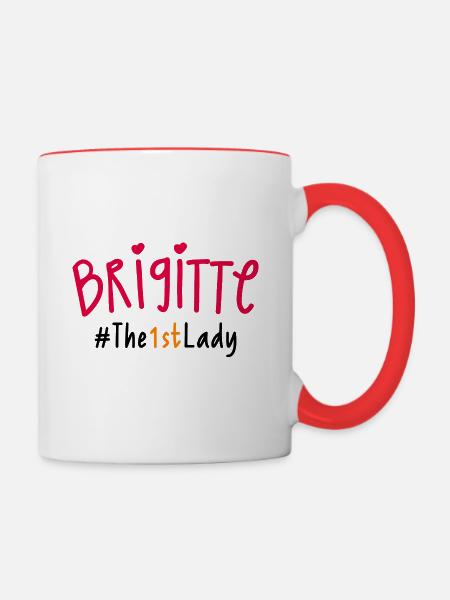 Brigitte, Die 1. Dame - Tasse zweifarbig - Weiß/Rot