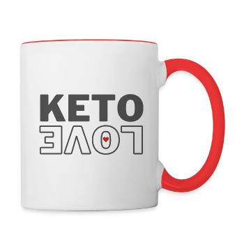KETO LOVE - Tasse zweifarbig - Weiß/Rot - Rechts