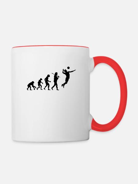 Evolution Volleyball - Tasse zweifarbig - Weiß/Rot