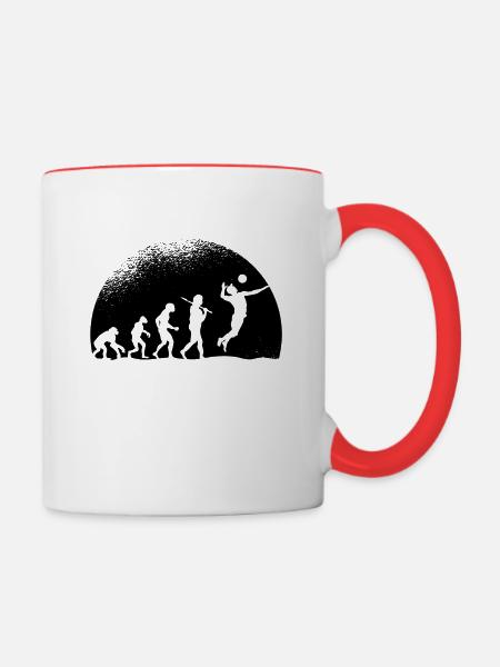 Evolution Volleyball - Tasse zweifarbig - Weiß/Rot
