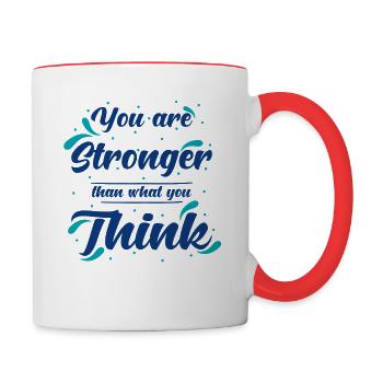 Citation d’inspiration De l’estime de soi - Mug contrasté - blanc/rouge - Droite
