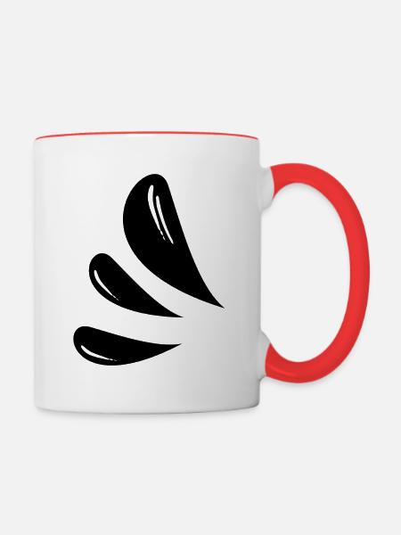 Tropfen Symbole - Tasse zweifarbig - Weiß/Rot
