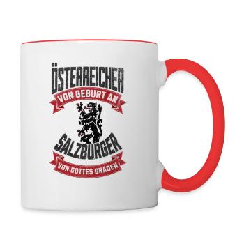 Salzburger Von Gottes Gnaden Retro Design - Tasse zweifarbig - Weiß/Rot - Rechts