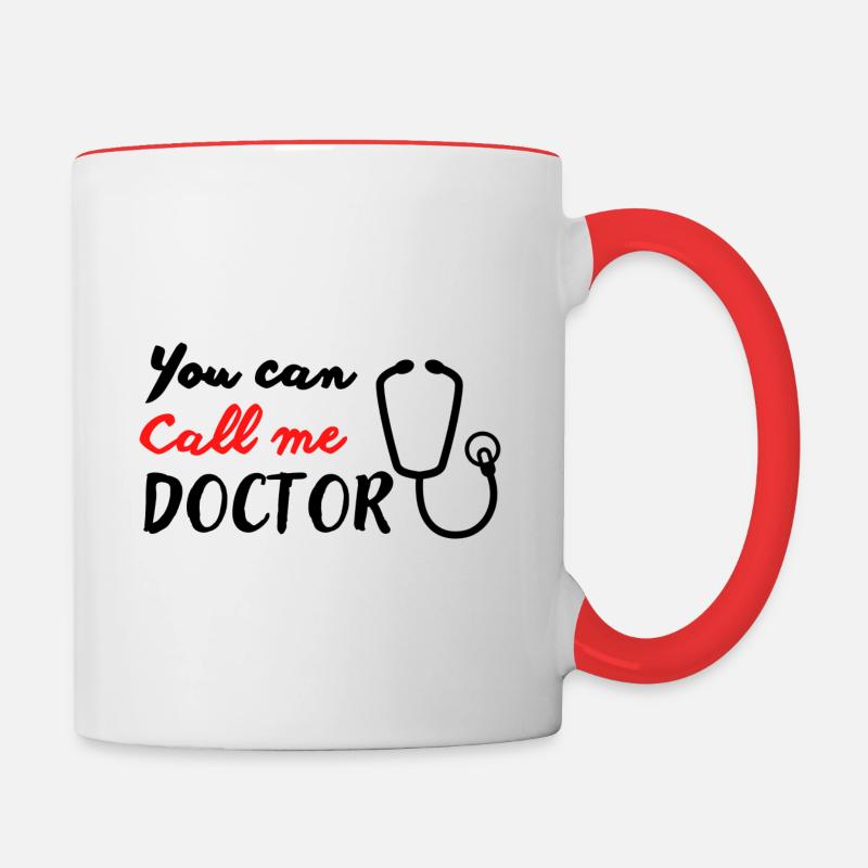 YOU CAN CALL ME DOCTOR - Mug contrasté - blanc/rouge