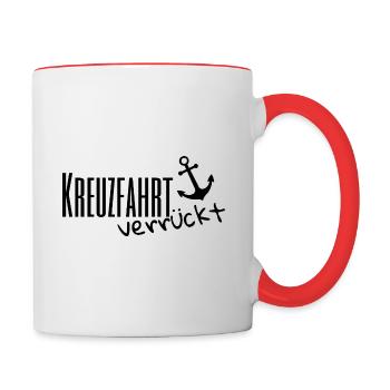 kreuzfahrt verrückt - black - Tasse zweifarbig - Weiß/Rot - Rechts