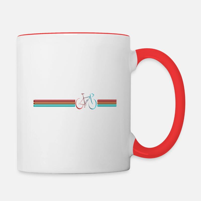 Vélo de course design - Mug contrasté - blanc/rouge