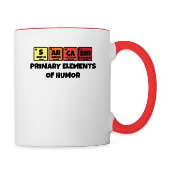 Sarcasme Tableau périodique Cadeau drôle - Mug contrasté - blanc/rouge - Droite