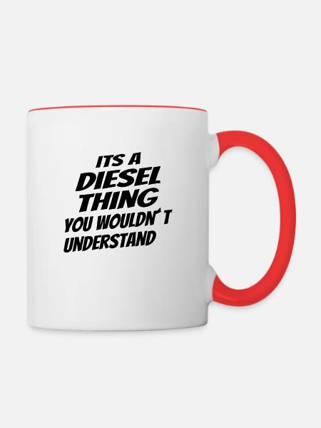 DIESEL MECHANIC / TRUCKER: Diesel Things - Tasse zweifarbig - Weiß/Rot