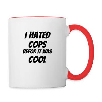POLICE: I Hated Cops - Tasse zweifarbig - Weiß/Rot - Rechts