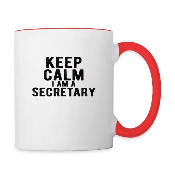 Secretaries : keep calm I am a Secretary - Tasse zweifarbig - Weiß/Rot - Rechts