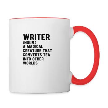 WRITING / AUTHOR: Définition de l'écrivain - Mug contrasté - blanc/rouge - Droite