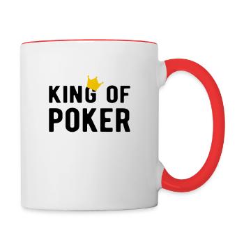 POKER: roi du poker - Mug contrasté - blanc/rouge - Droite