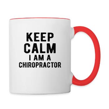 Chiropractor : Keep calm i am a Chiropractor - Tasse zweifarbig - Weiß/Rot - Rechts