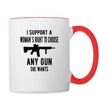 GUN RIGHTS/GUN LOVER/2ND AMENDMENT women´s rights - Contrasting Mug - white/red - Right