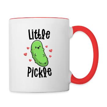 Little Pickle Funny Pickle Chemises pour filles garçons - Mug contrasté - blanc/rouge - Droite