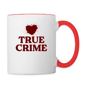 Liebe True Crime Shirt Frauen Murderino Blut - Tasse zweifarbig - Weiß/Rot - Rechts