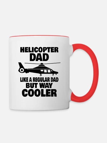 Hubschrauberpilot Luftfahrt Helicopter Dad - Tasse zweifarbig - Weiß/Rot