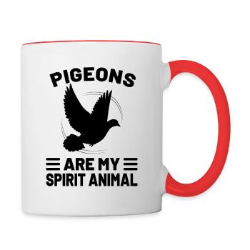 Pigeon Pigeon Racing Pigeon Racer Pigeon Keeper - Tasse zweifarbig - Weiß/Rot - Rechts
