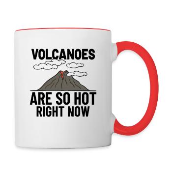 Geologist Volcano Geology Rock Hunter Rock Hunting - Contrasting Mug - white/red - Right