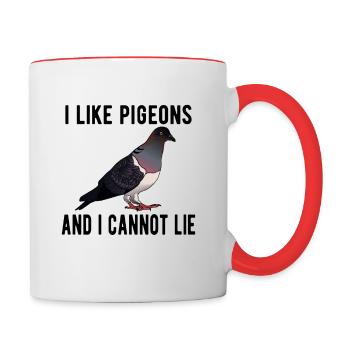 Pigeon Pigeon Racing Pigeon Racer Pigeon Keeper - Tasse zweifarbig - Weiß/Rot - Rechts