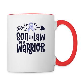 Gendre d’un guerrier - Mug contrasté - blanc/rouge - Droite